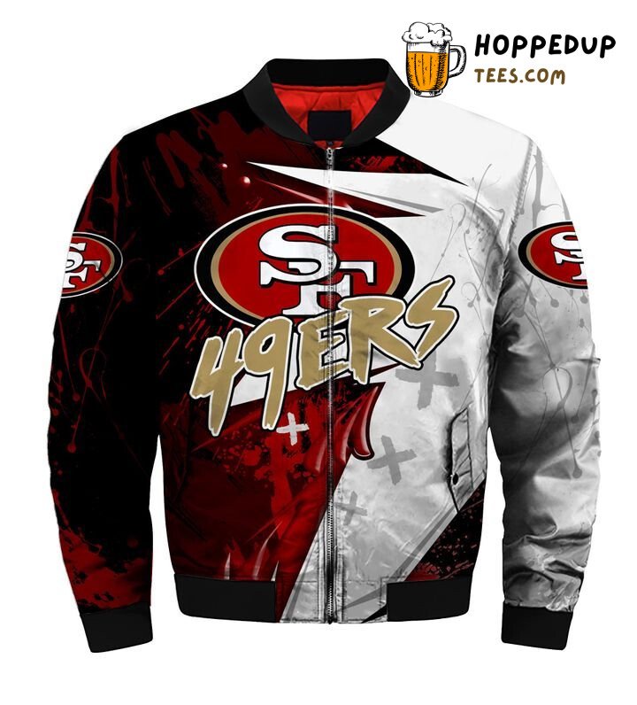 NFL San Francisco 49ers Gen Red White Bomber Jacket