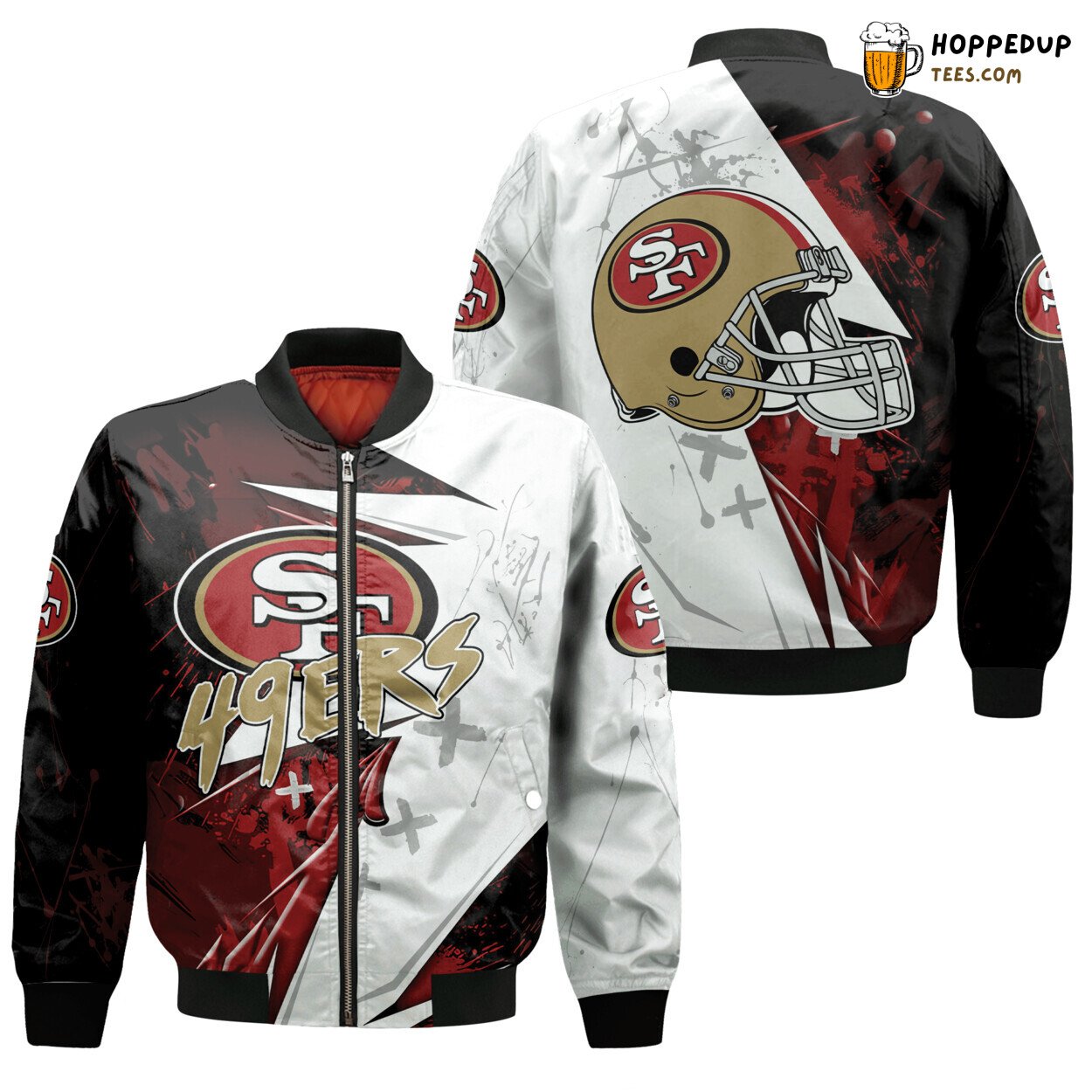 NFL San Francisco 49ers Gen Red White Bomber Jacket
