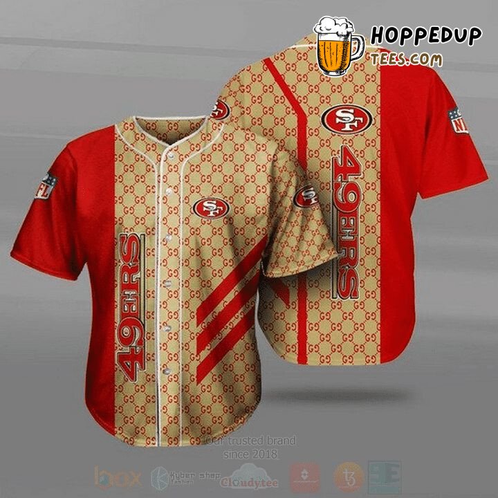NFL San Francisco 49ers Golden Red Stripes Baseball Jersey Unisex Shirt