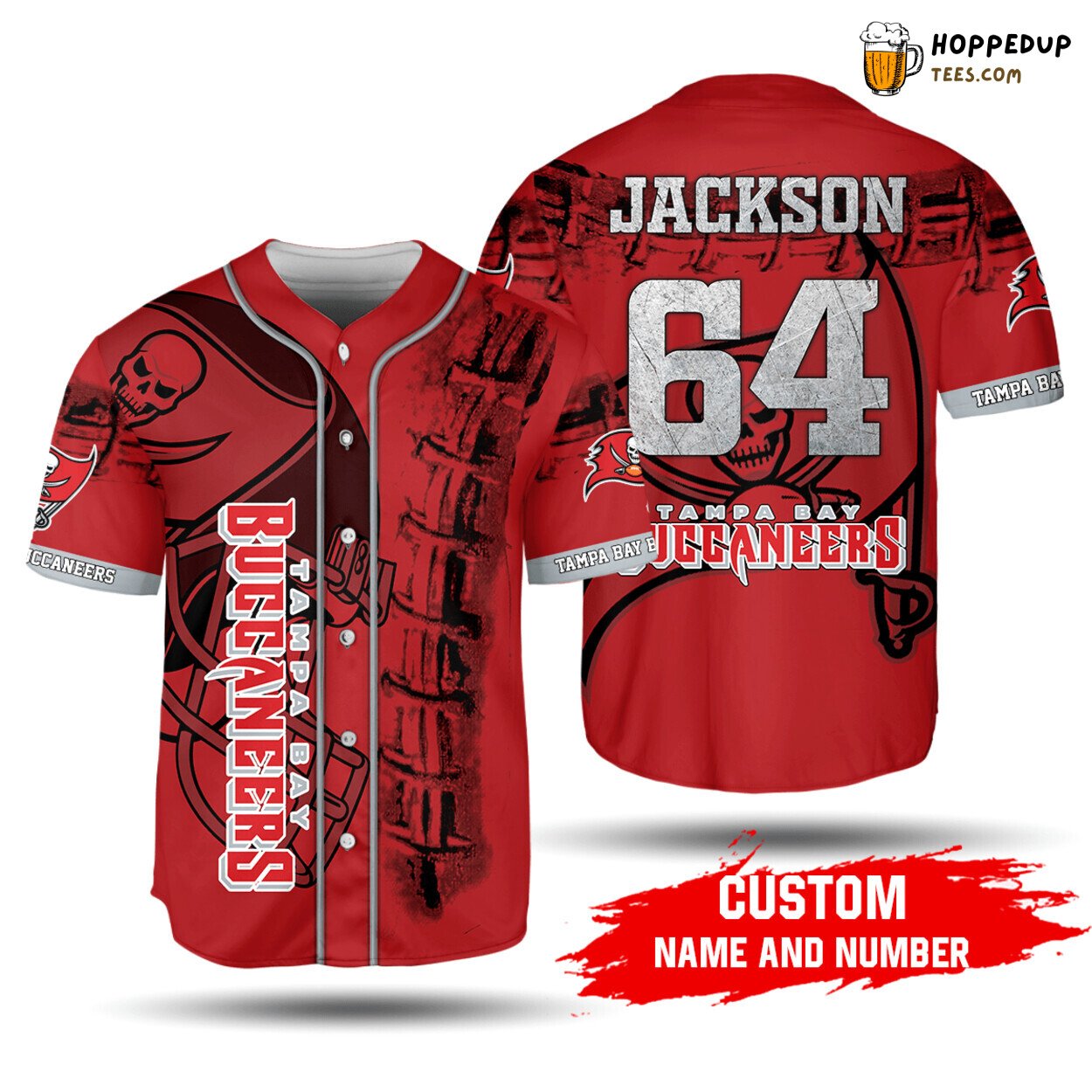 NFL Tampa Bay Buccaneers Custom Name Number Red Limited Baseball Jersey Unisex Shirt