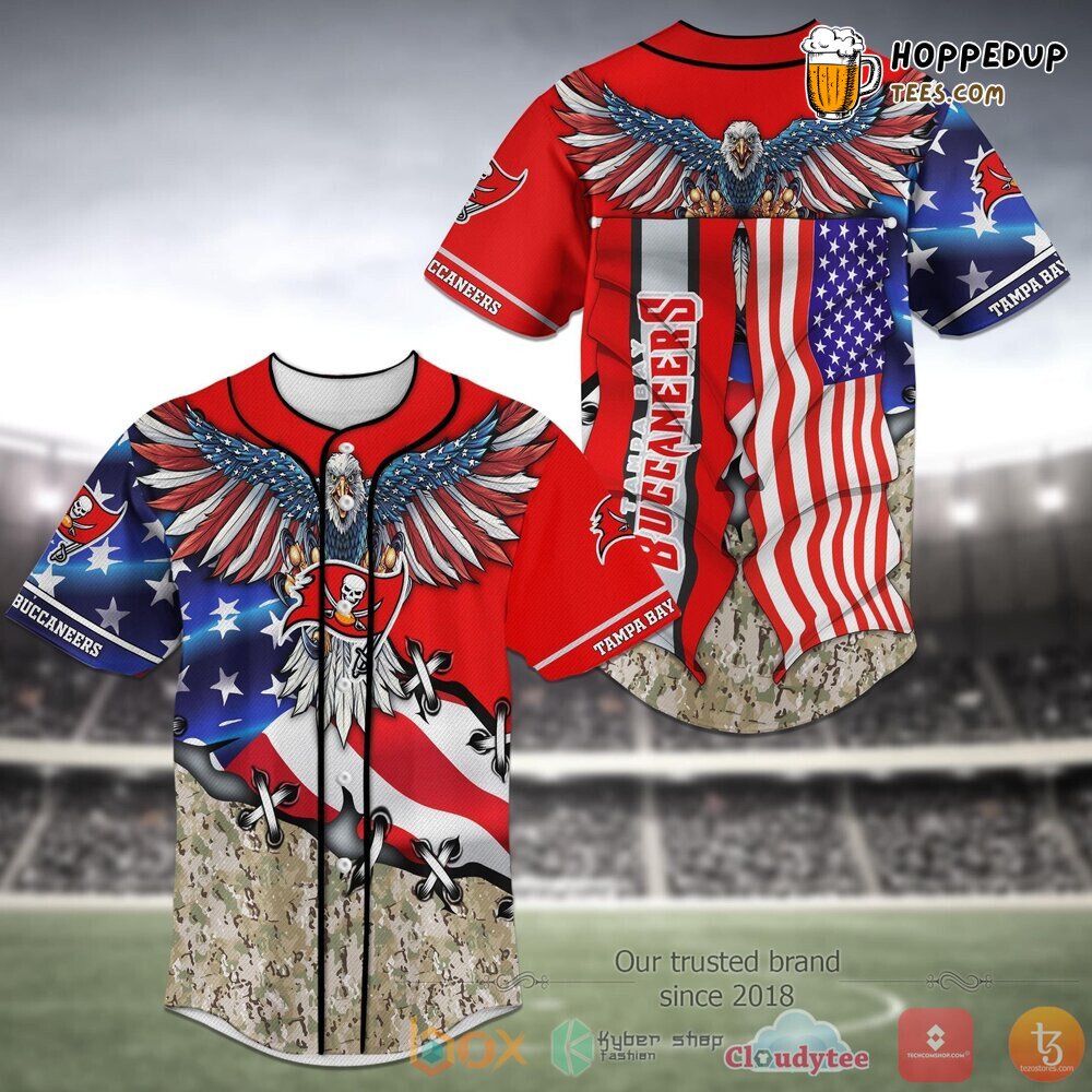 NFL Tampa Bay Buccaneers Red White Camo Baseball Jersey Unisex Shirt