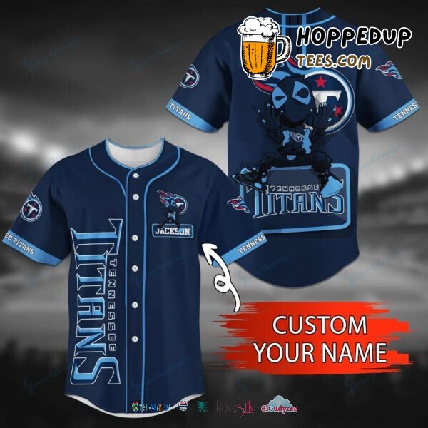 NFL Tennessee Titans Custom Name Deadpool Baseball Jersey Unisex Shirt