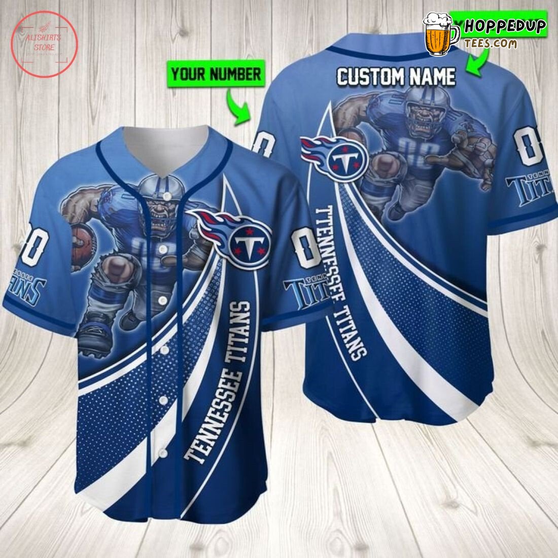NFL Tennessee Titans Custom Name Number Baseball Jersey Unisex Shirt