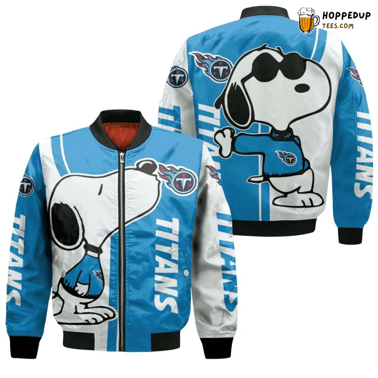 NFL Tennessee Titans Snoopy Blue White Bomber Jacket
