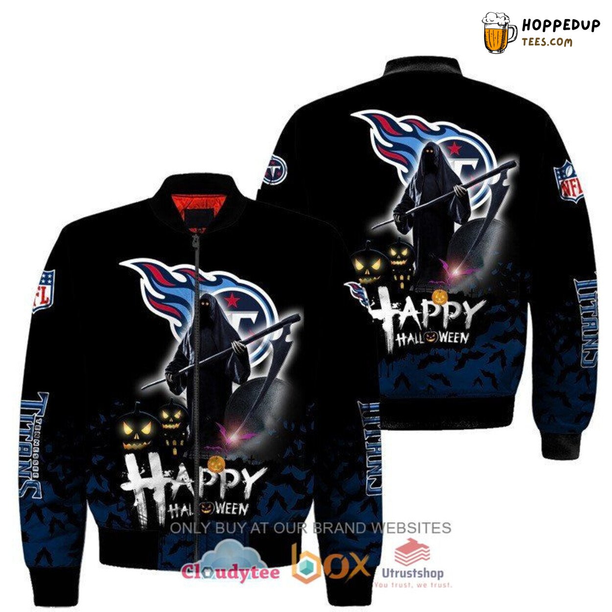 NFL Tennessee Titans Unique Happy Halloween Bomber Jacket Design