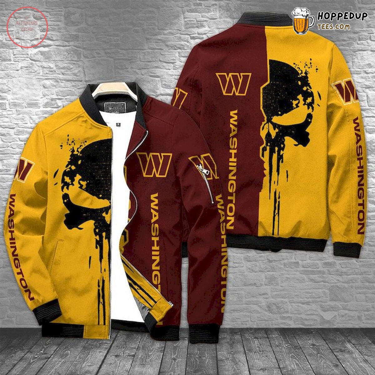 NFL Washington Commanders Yellow Brown Limited Bomber Jacket NFL Washington Commanders Yellow Brown Limited Bomber Jacket