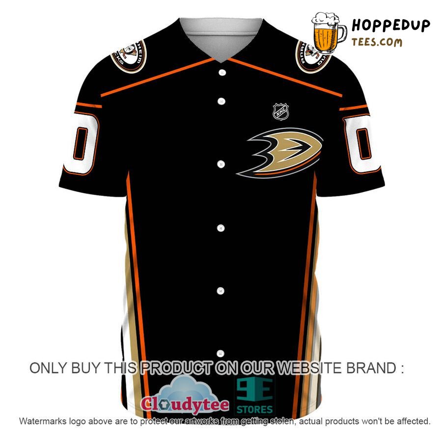NHL Anaheim Ducks Custom Name Number Black Baseball Jersey Unisex Shirt