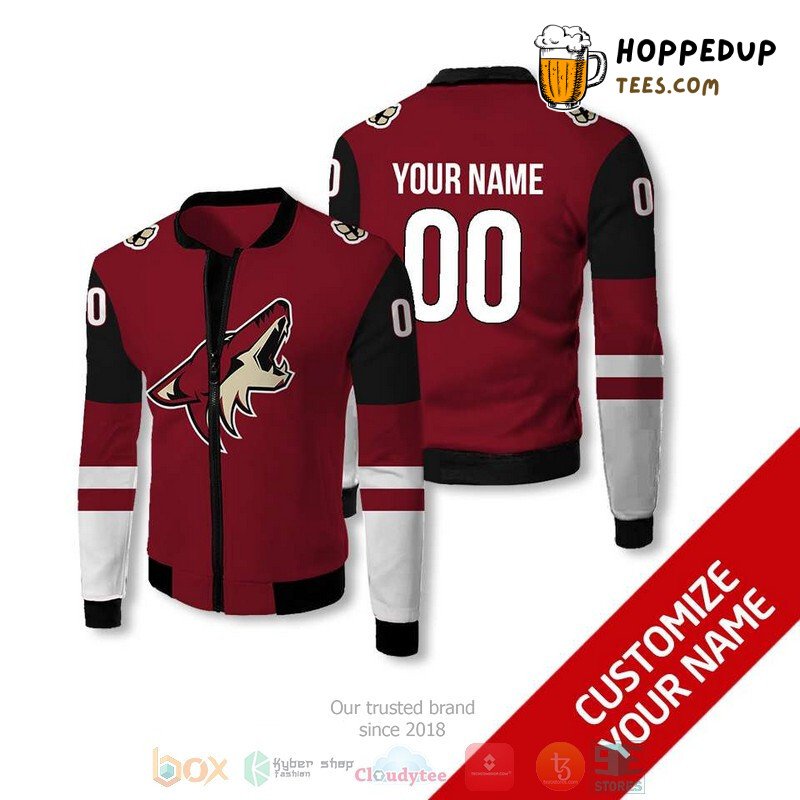 NHL Arizona Coyotes Custom Name Number Dark Red Bomber Jacket