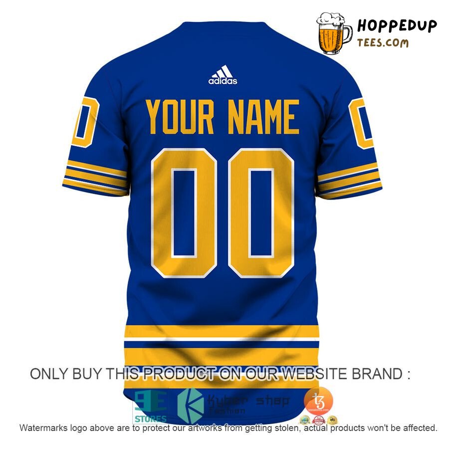 NHL Buffalo Sabres Custom Name Number Blue Gold Baseball Jersey Unisex Shirt