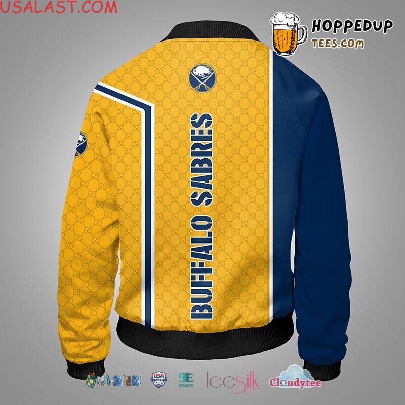 NHL Buffalo Sabres Gold Blue Special Bomber Jacket