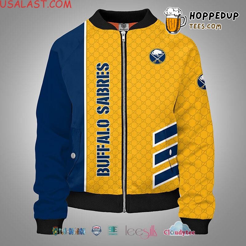 NHL Buffalo Sabres Gold Blue Special Bomber Jacket