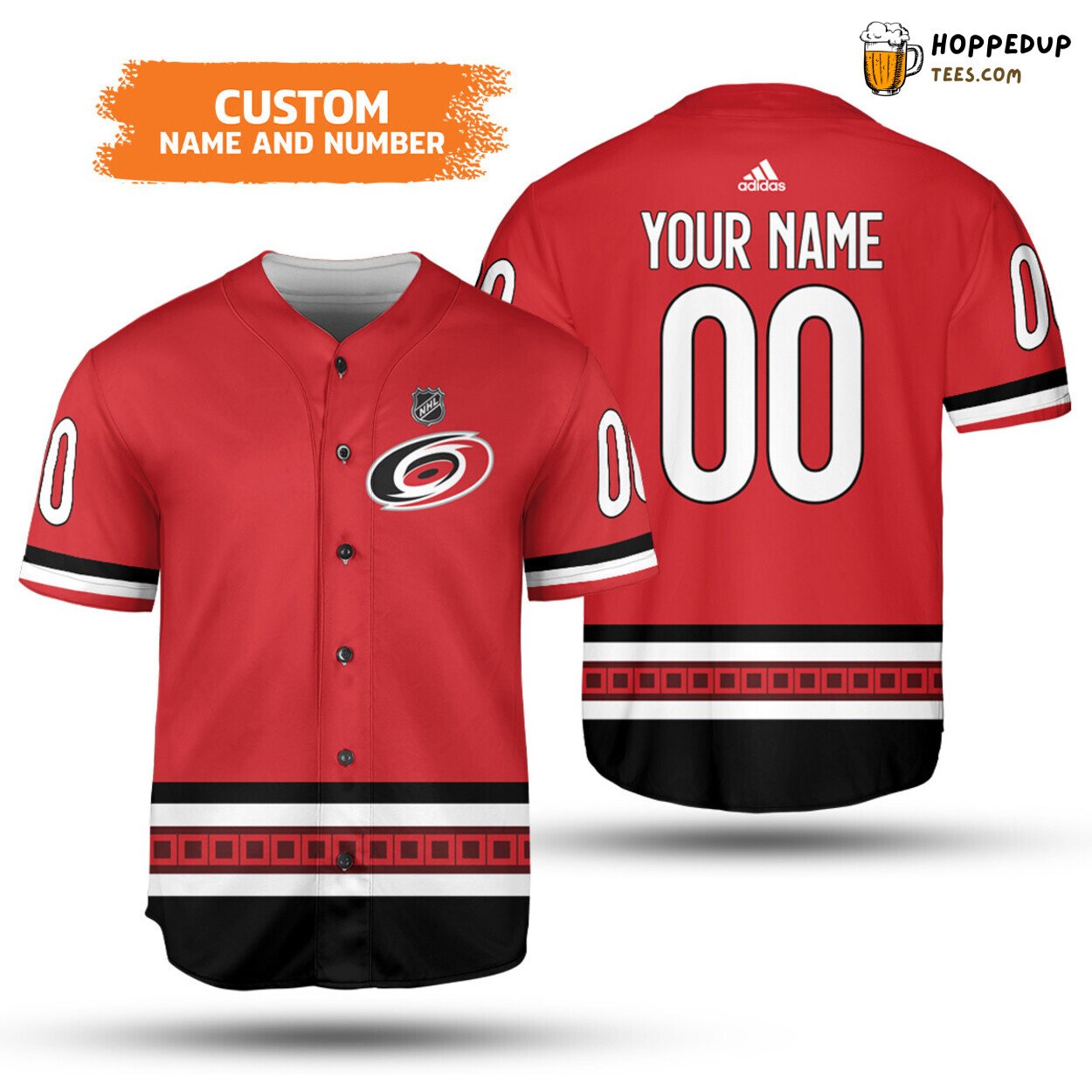 NHL Carolina Hurricanes Custom Name Number Red Edition Baseball Jersey Unisex Shirt