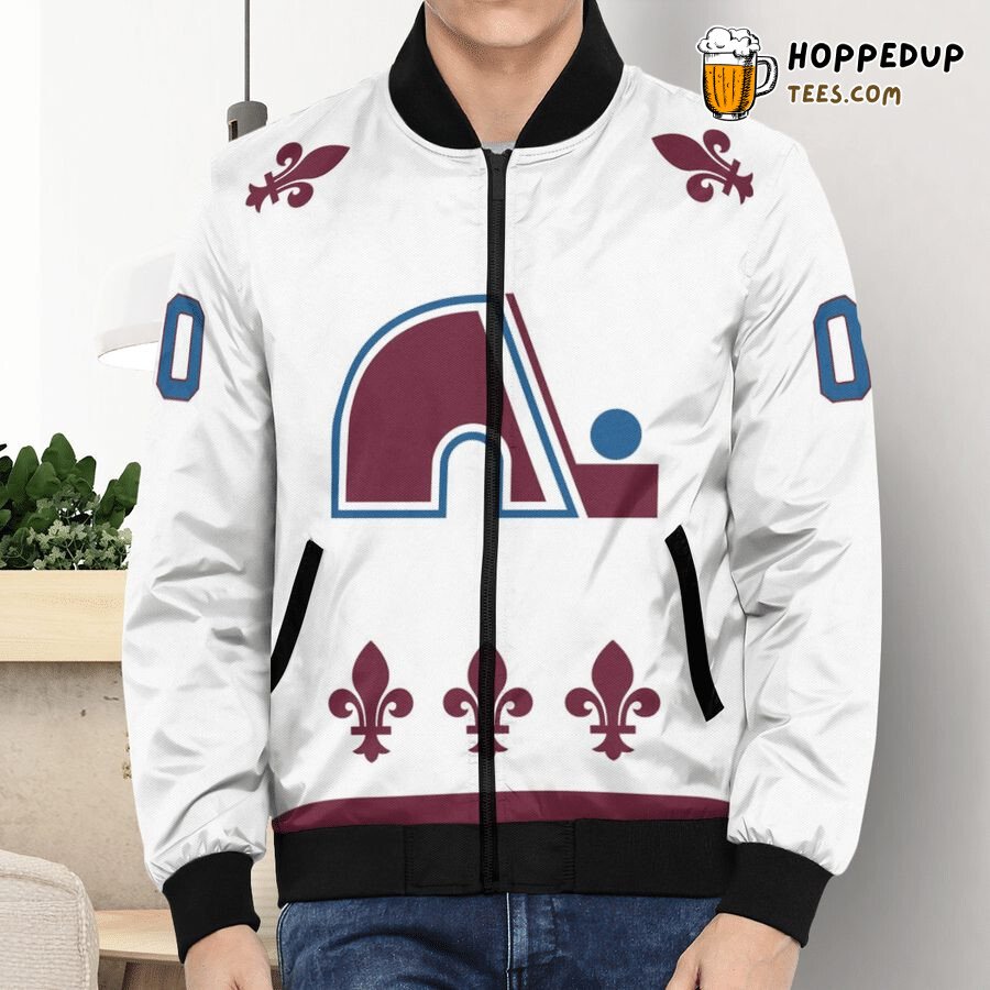 NHL Colorado Avalanche Custom Name Number Nordiques Jersey Bomber Jacket