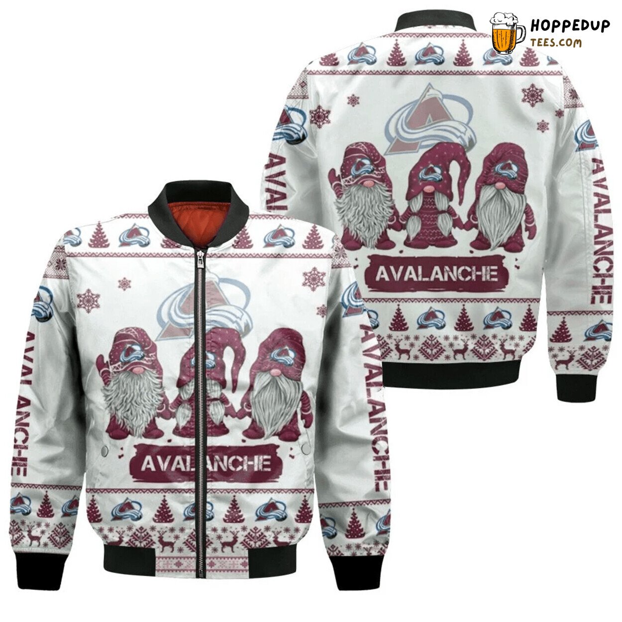 NHL Colorado Avalanche Gnomes Ugly Christmas Bomber Jacket