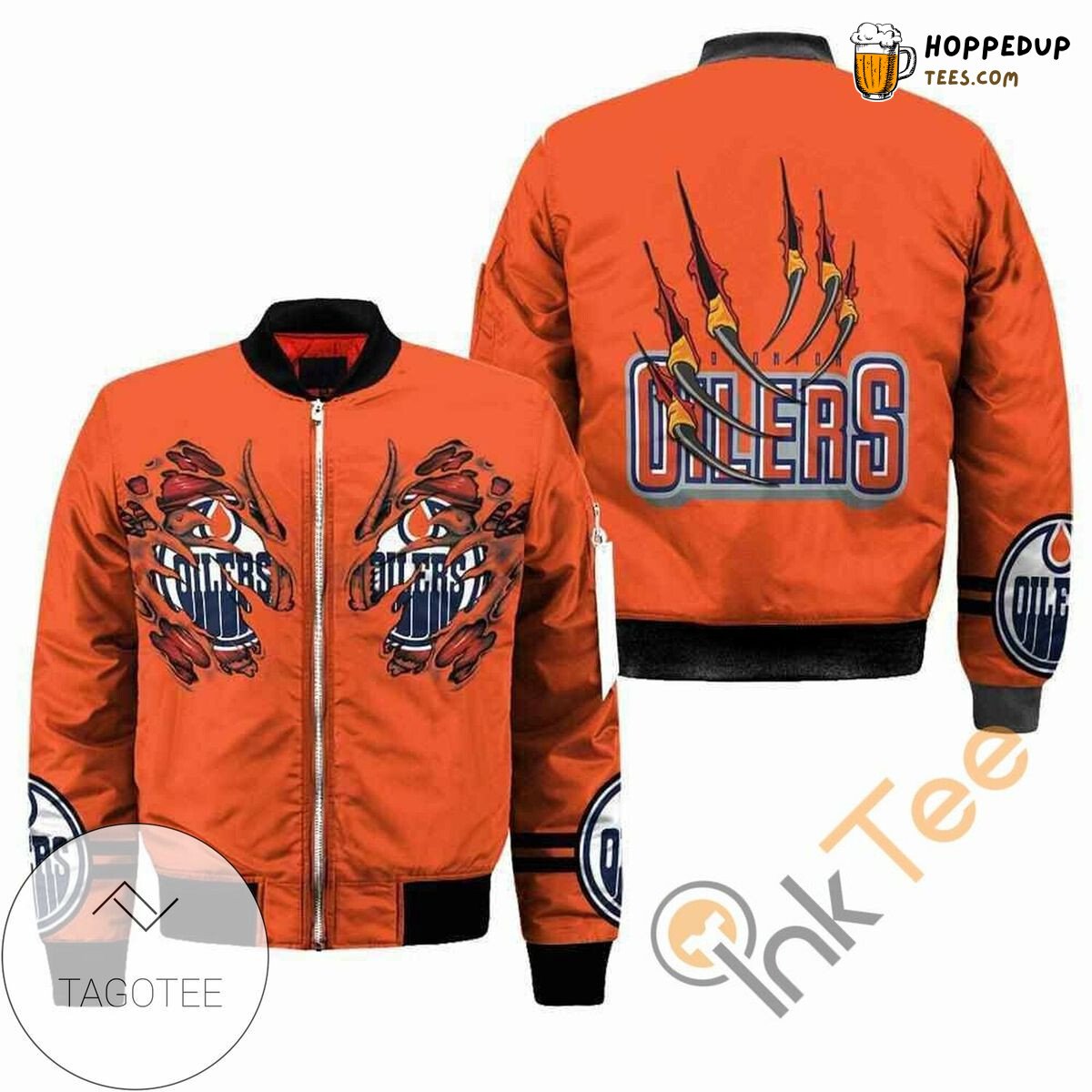 NHL Edmonton Oilers Orange Claws Gift For Fans Bomber Jacket