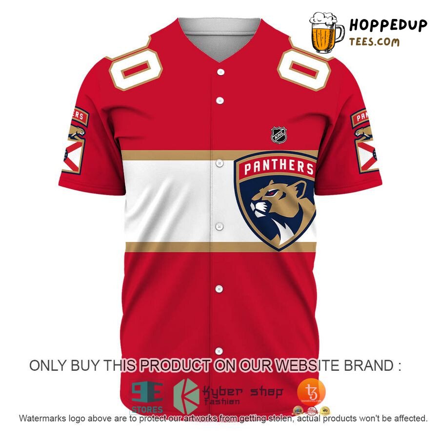 NHL Florida Panthers Custom Name Number Red White Baseball Jersey Unisex Shirt