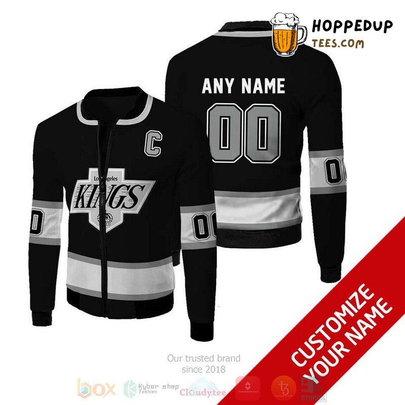 NHL Los Angeles Kings Custom Name Number Black Bomber Jacket