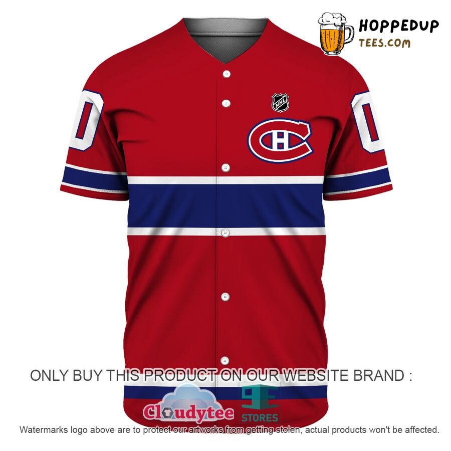NHL Montreal Canadiens Custom Name Number Red Blue Baseball Jersey Unisex Shirt