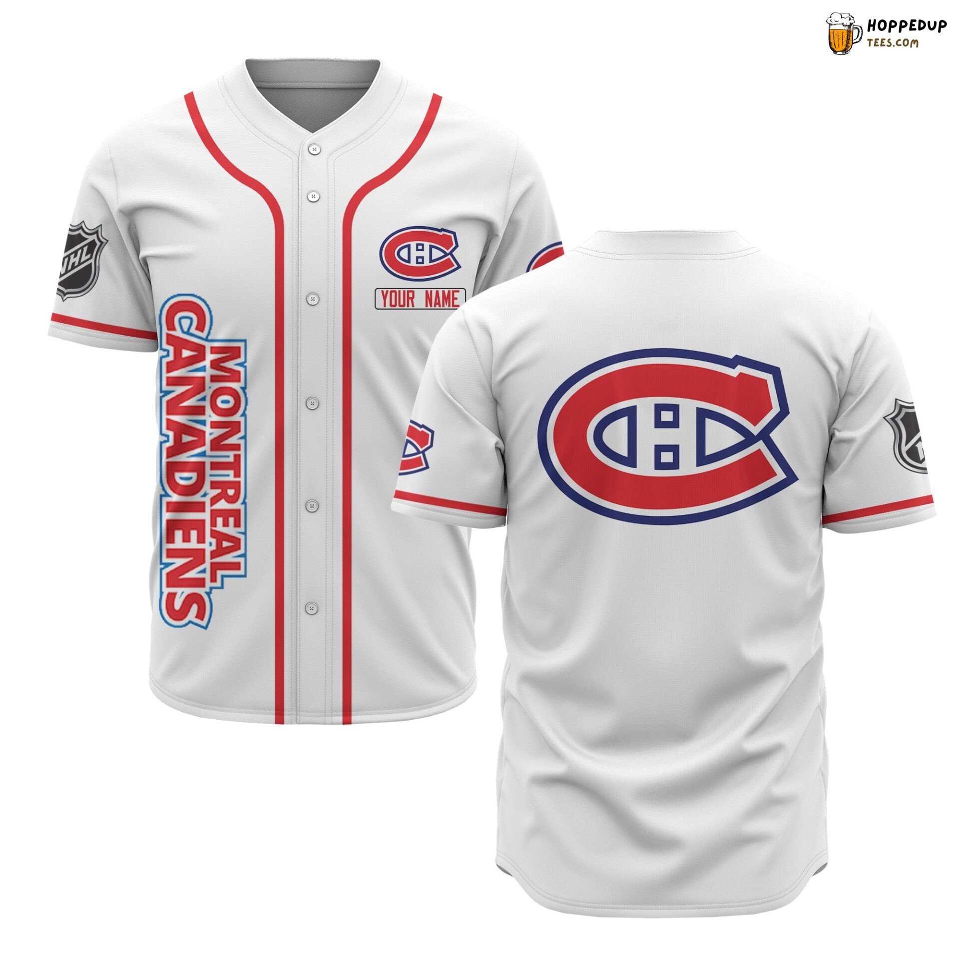 NHL Montreal Canadiens Custom Name White Baseball Jersey Unisex Shirt