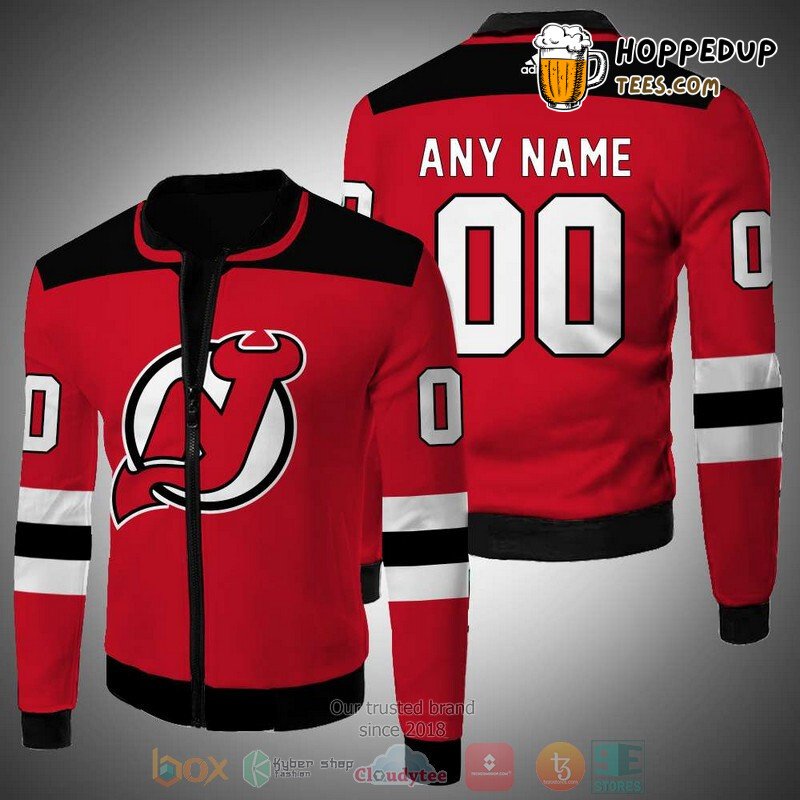NHL New Jersey Devils Custom Name Number Red Bomber Jacket