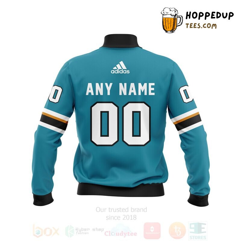 NHL San Jose Sharks Custom Name Number Blue Bomber Jacket