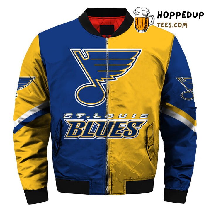 NHL St. Louis Blues Yellow Half Color Bomber Jacket