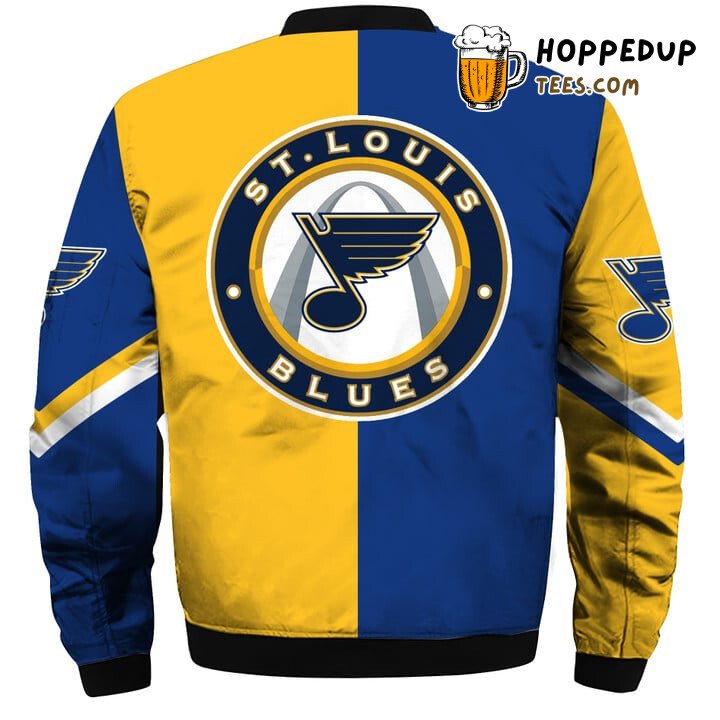 NHL St. Louis Blues Yellow Half Color Bomber Jacket