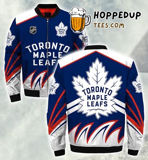 NHL Toronto Maple Leafs Blue White Red Bomber Jacket
