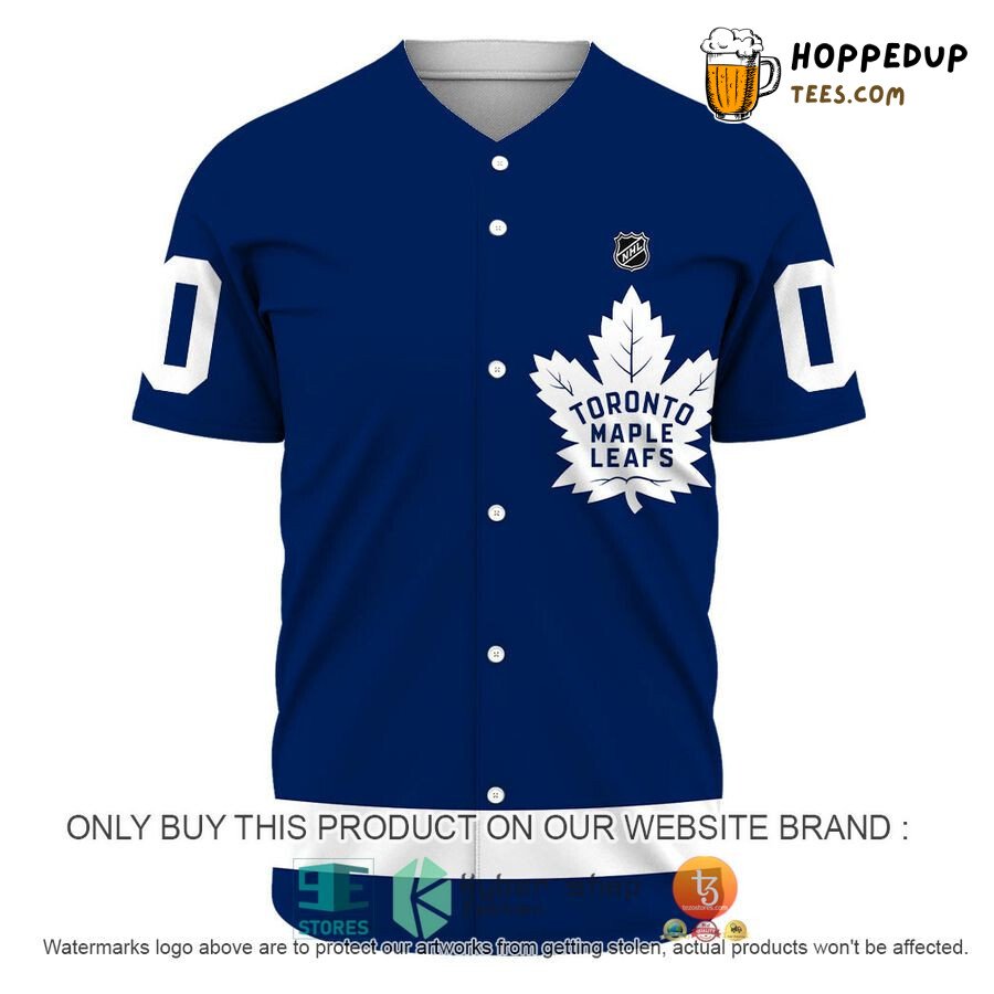 NHL Toronto Maple Leafs Custom Name Number Blue Baseball Jersey Unisex Shirt