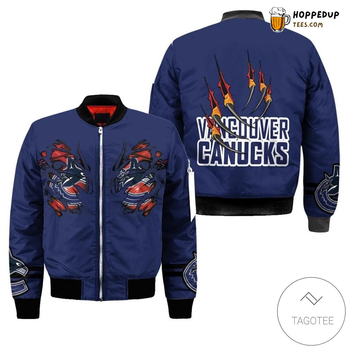 NHL Vancouver Canucks Blue Logo Claws Bomber Jacket