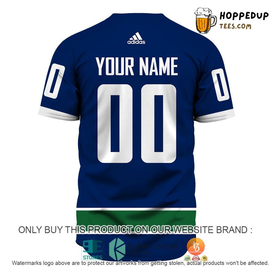NHL Vancouver Canucks Custom Name Number Blue Baseball Jersey Unisex Shirt