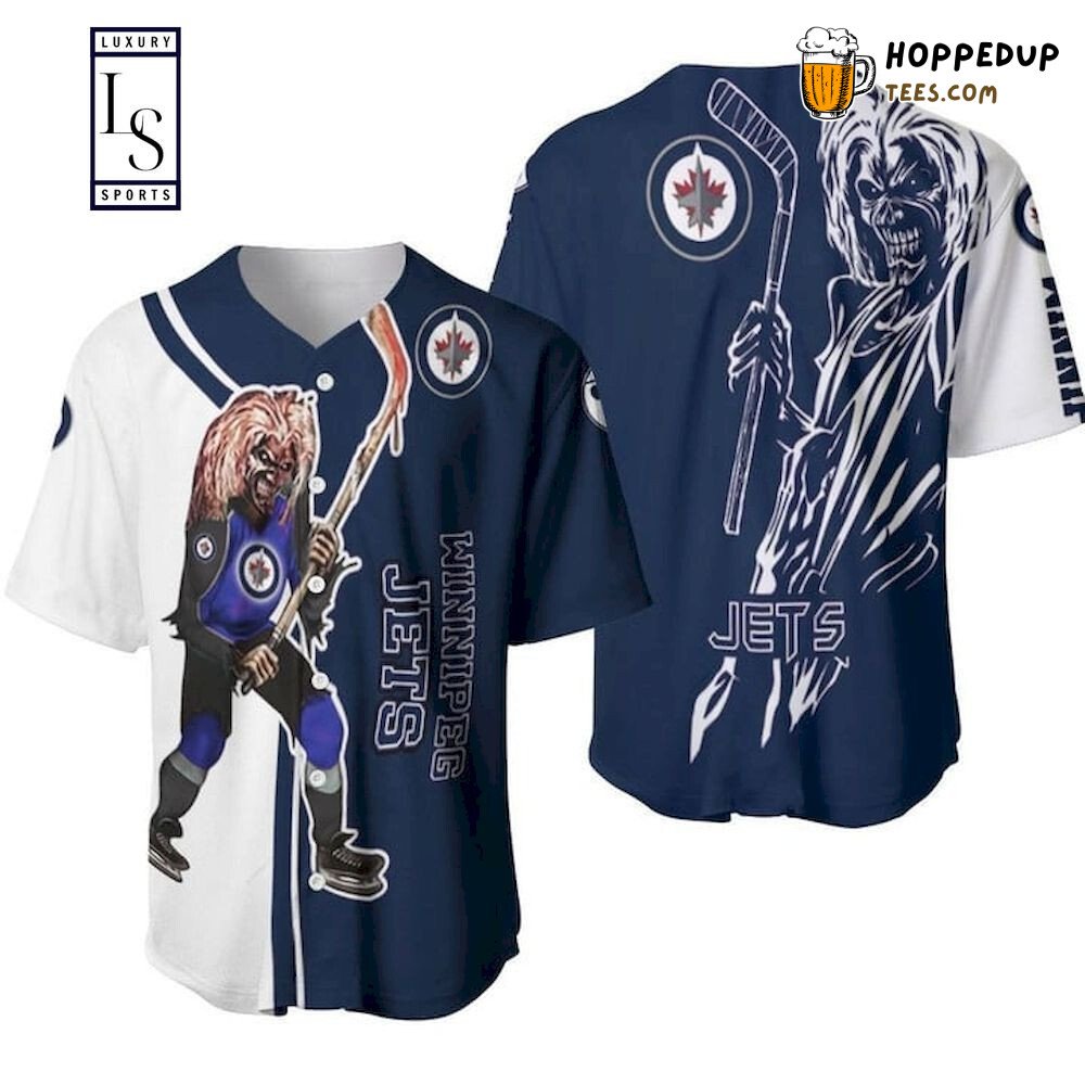 NHL Winnipeg Jets White Navy Blue Zombie Player Baseball Jersey Unisex Shirt