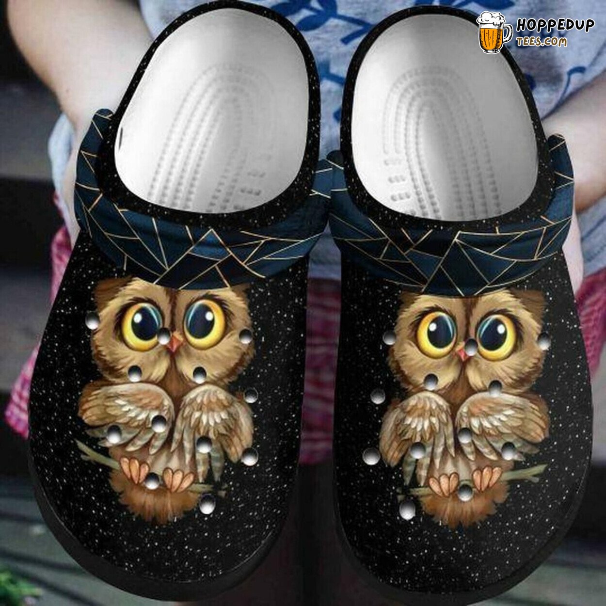 Night Owl Sky Personalized Flower Lover Gift Comfort Clogs Shoes