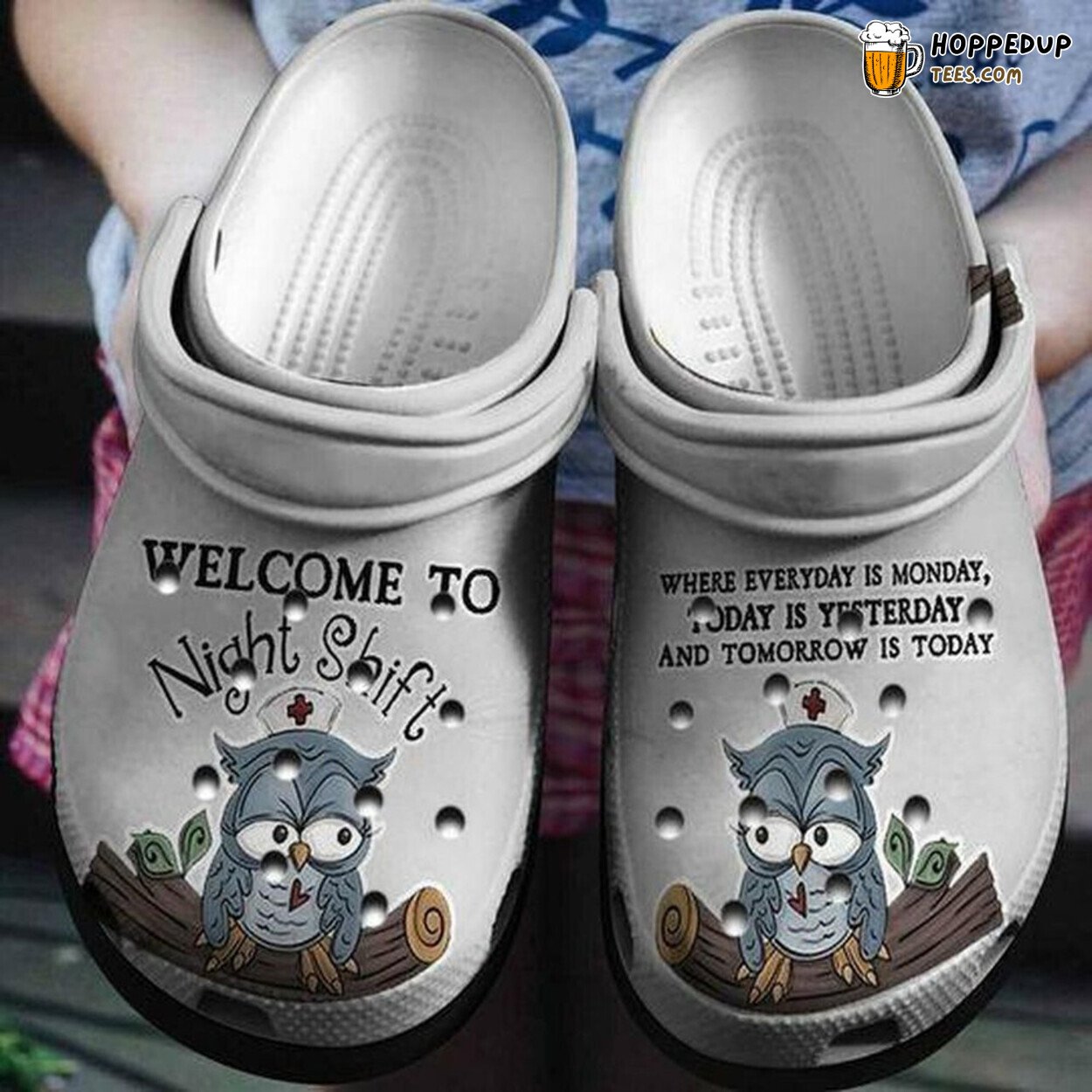 Night Shift Nurses Personalized Rubber Clog Shoes Comfy Footwear for Healthcare