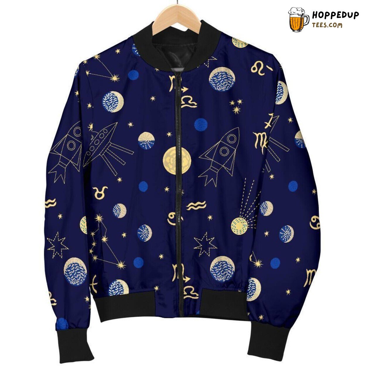 Night Sky Constellation Men’s Bomber Jacket Unique Pattern Essence Display Night Sky Constellation Men’s Bomber Jacket Unique Pattern Essence Display