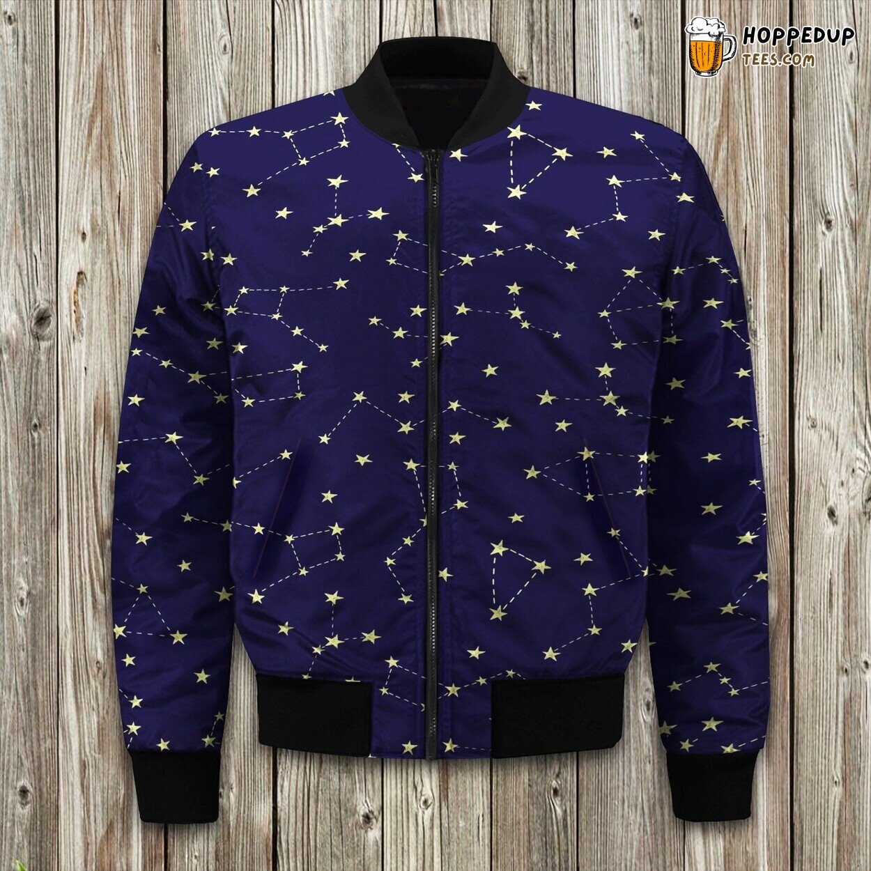 Night Sky Constellation Winter Bomber Jacket Padded Design Superior Warmth