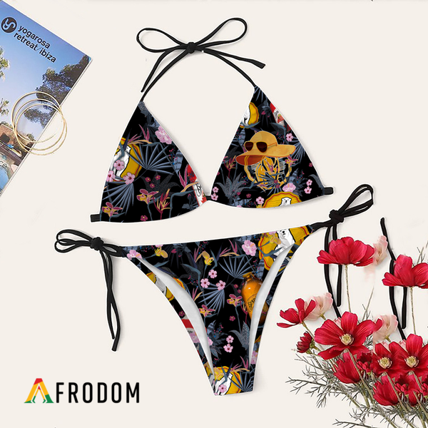 Night Tropical Bundaberg Rum Bikini Set Swimsuit Beach HU