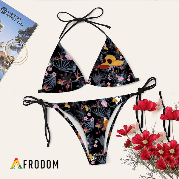 Night Tropical Johnnie Walker Bikini Set Swimsuit Beach HU