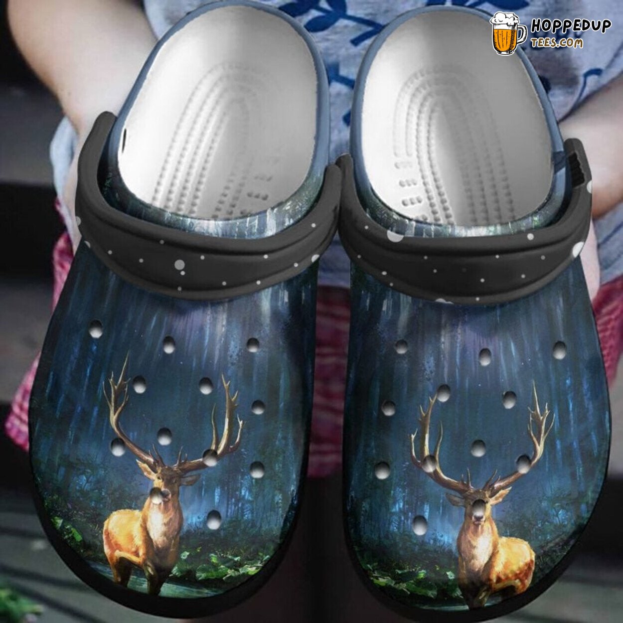 Night Winter Scene Magic Deer Birthday Gift Comfortable Clogs