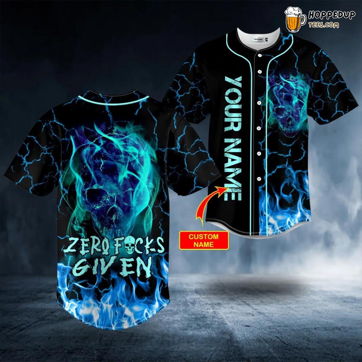 No Care Blue Lightning Ghost Skull Baseball Jersey Viking 3D Print Unique Design No Care Blue Lightning Ghost Skull Baseball Jersey Viking 3D Print Unique Design