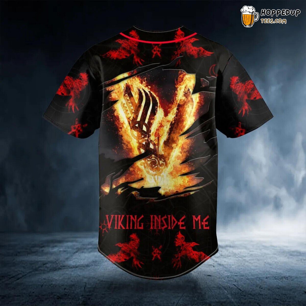 Norse Myth Fire Viking Baseball Jersey Graphic Tees 3D Print Unique Look