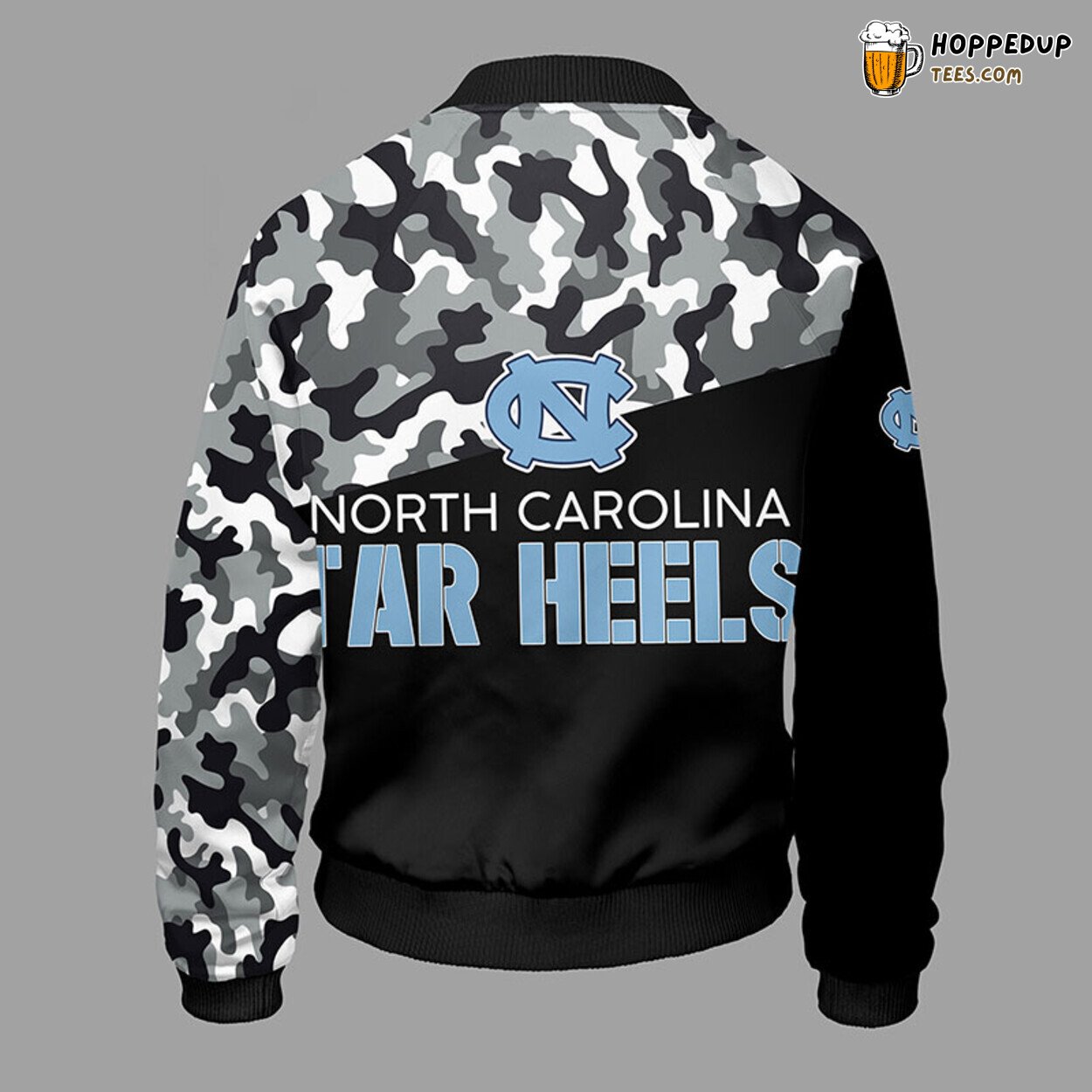 North Carolina Tar Heels Camouflage Blue NCAA Bomber Jacket Design