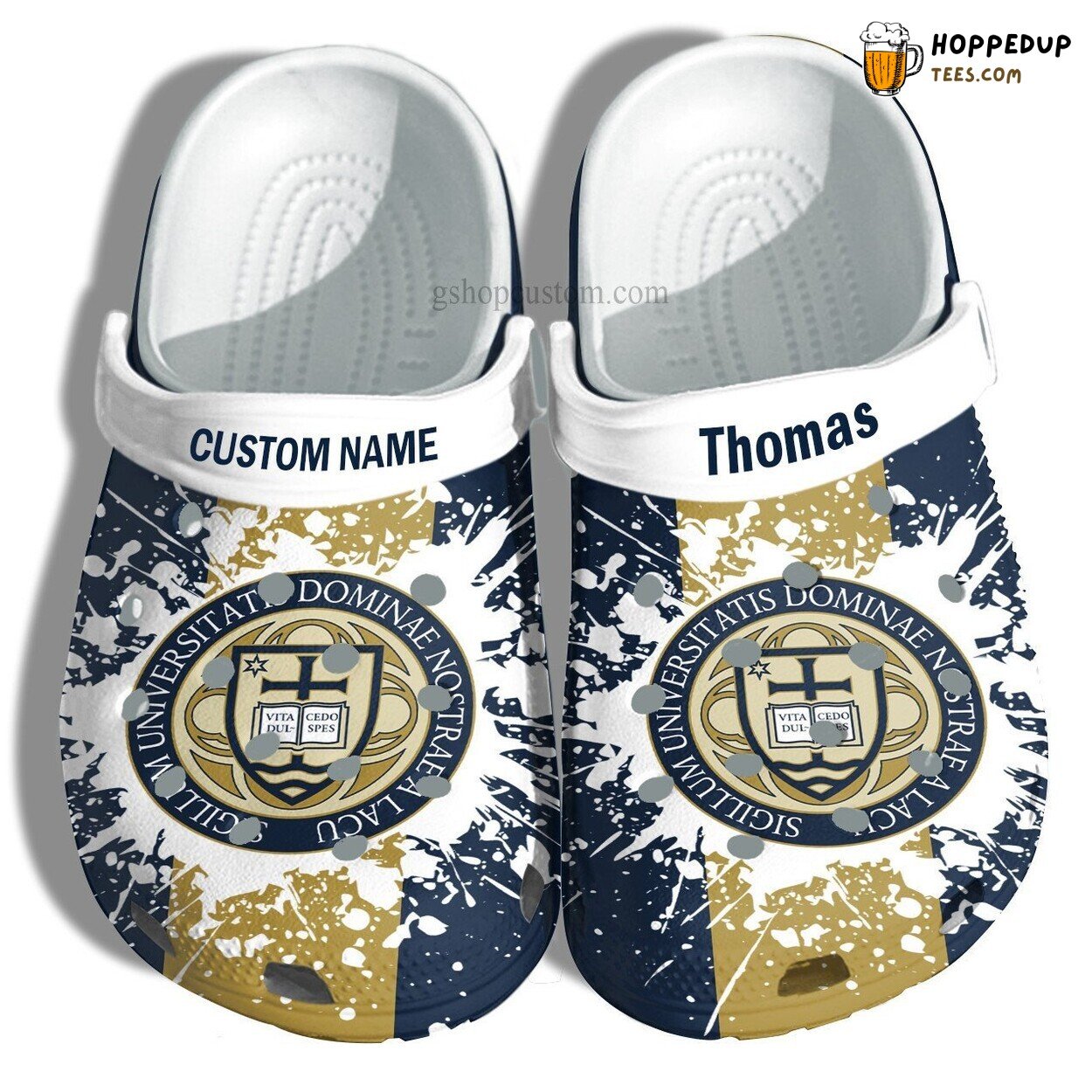 Notre Dame University Graduation Custom Gift Croc Shoes Design