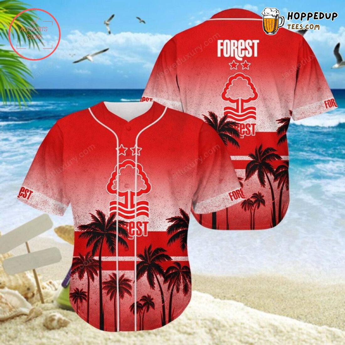 Nottingham Forest FC Coconut Tree Beach Baseball Jersey Unisex Shirt