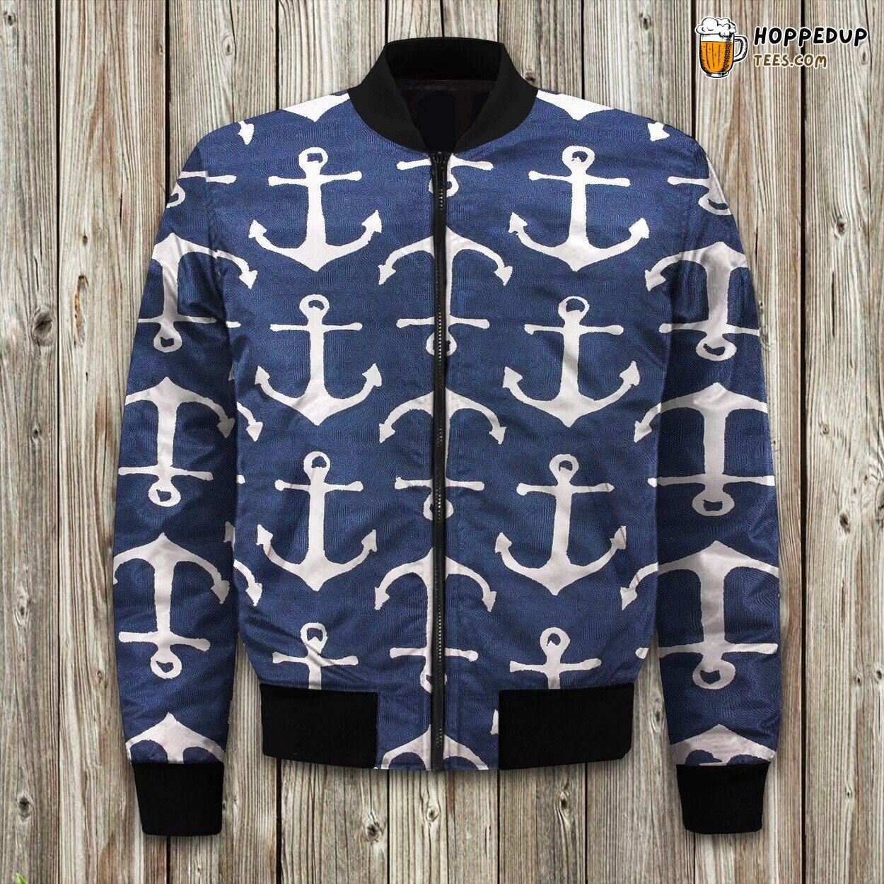 Novelty Nautical Anchors Bomber Jacket
