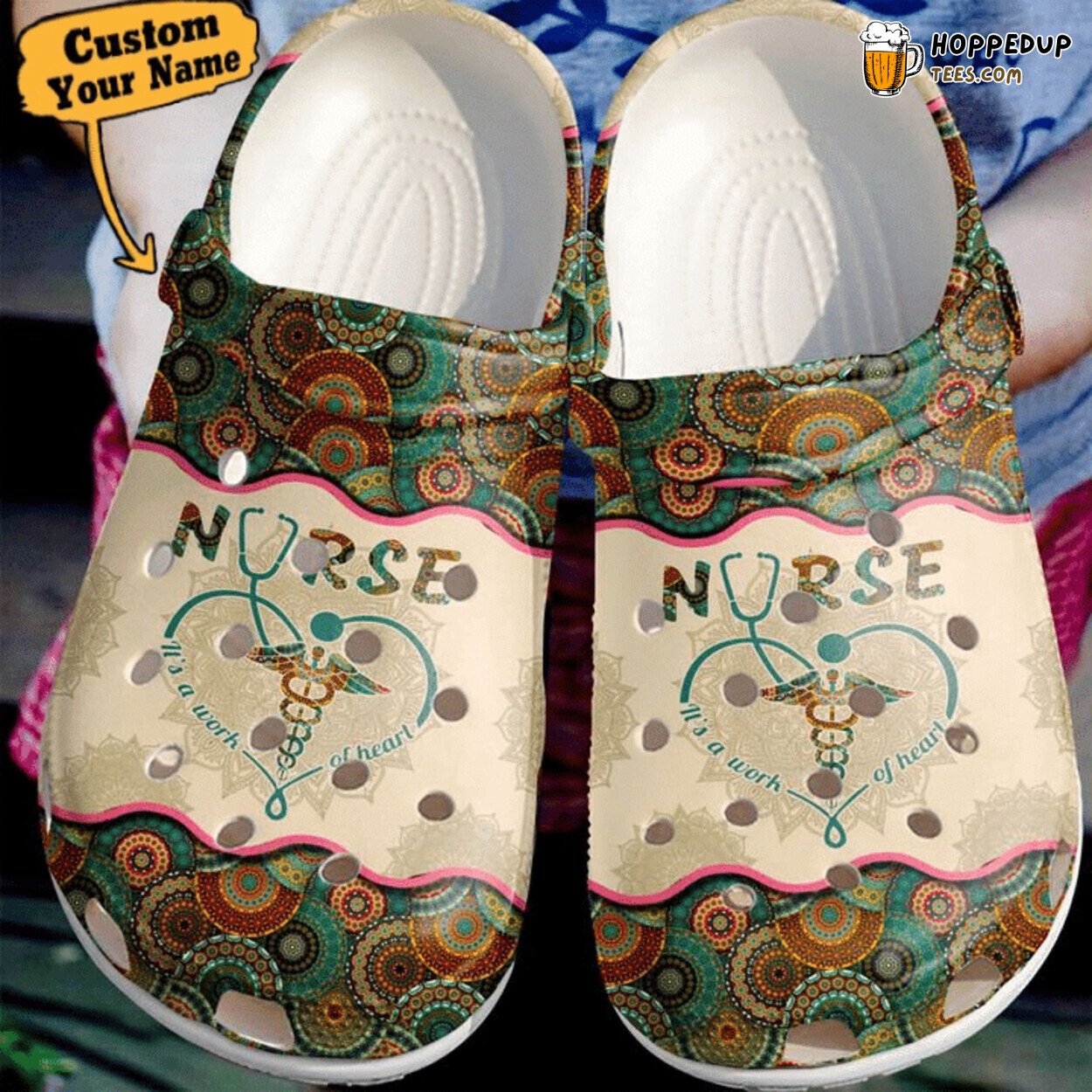 Nurse A Work Of Heart Love Doctor Theme Comfortable Clogs Shoes