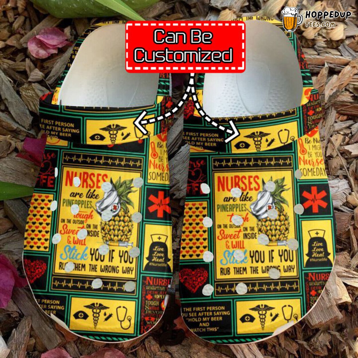 Nurse Are Like Pineapples Themed Comfortable Clog Shoes for Healthcare Workers