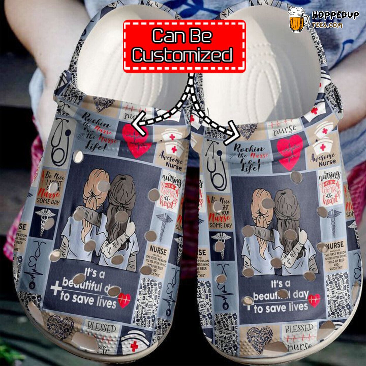 Nurse Awesome Theme Comfortable Clogs Healthcare Professional Inspired Shoes