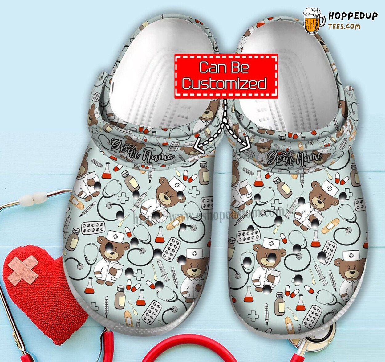 Nurse Baby Bear Medical Theme Shoes Daughter Wife Mother’s Day Custom