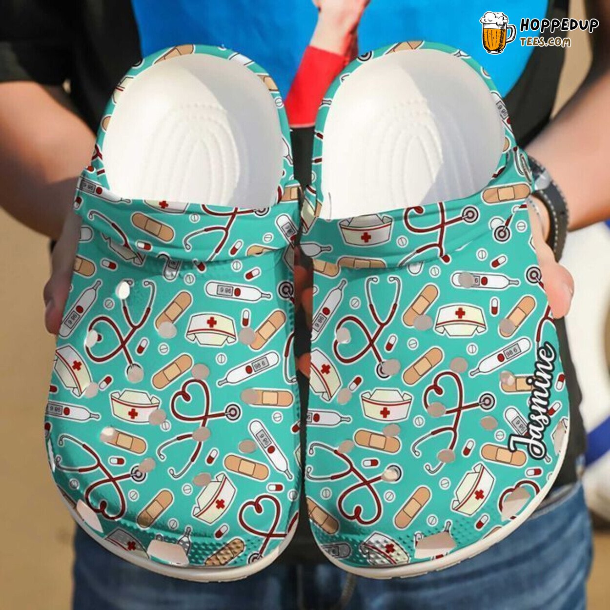 Nurse Custom Medical Pattern Classic Comfortable Clogs Unique Footwear